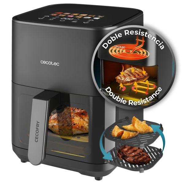 Fritadeira a Ar Independente CECOTEC Cecofry&Grill Duoheat 4000 (1900 W - 200 °C - 40 °C - Preto)