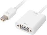 Cabo Adaptador SHARKOON Mini DisplayPort para VGA (15 cm - Branco)