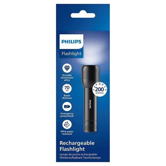 Lanterna PHILIPS SFL7003R/10 (Bateria recarregável integrada - Preto) — miniatura 2