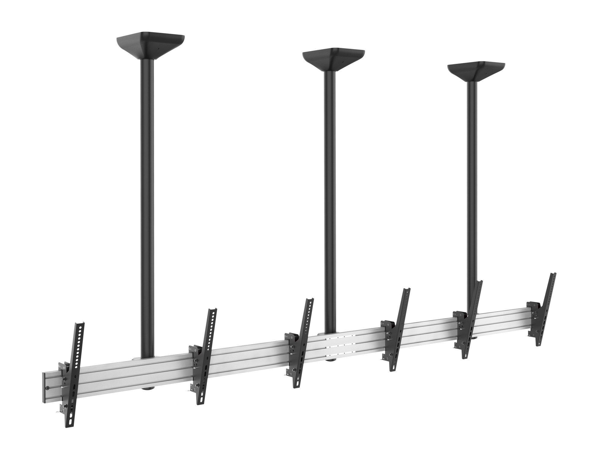 Suporte de Teto para 3 Televisores EQUIP 650374 (45"-50" - Preto e Prateado)