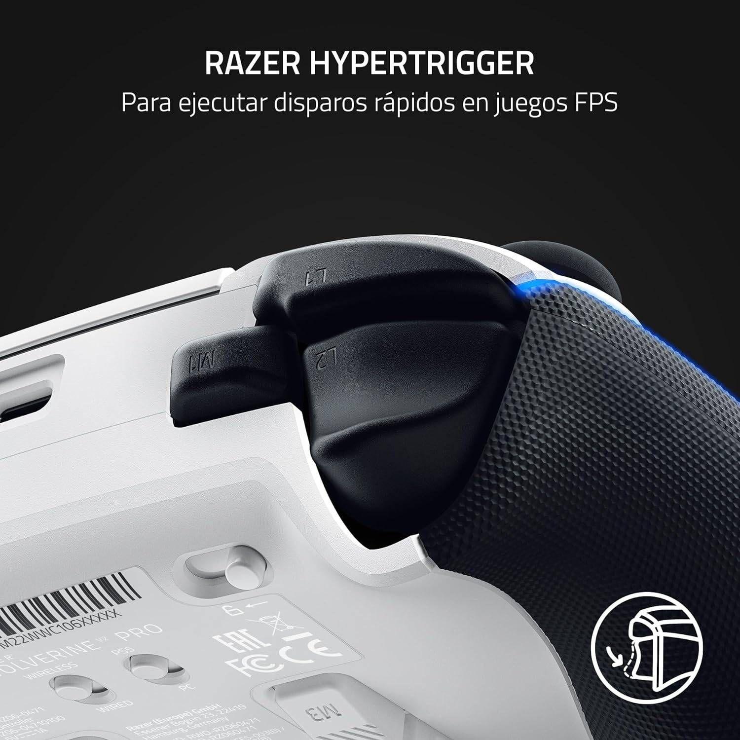 Comando Gaming RAZER Wolverine V2 Pro (PlayStation - Com fios e sem fios - Branco) — miniatura 5
