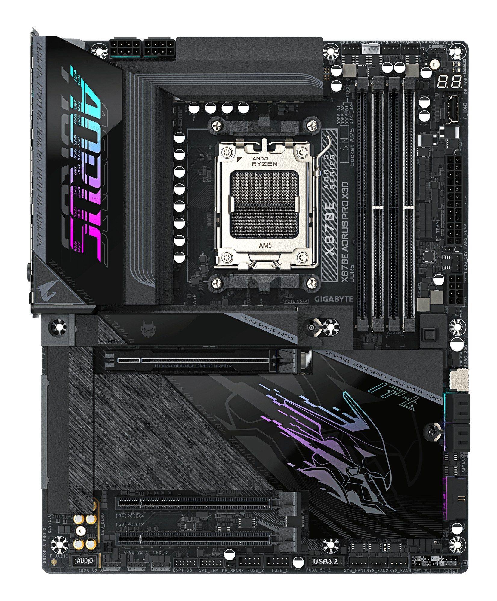 Motherboard GIGABYTE X870E AORUS PRO X3D (AM5 - ATX - Canal duplo - Preto), miniatura 2