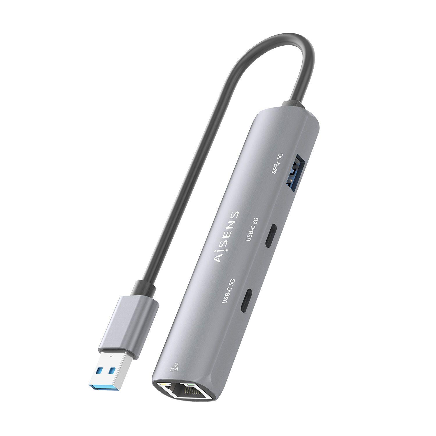 Hub USB AISENS ASUC-4P036-GR (0,15 m - USB Type-A - Windows 10, Windows 11 - Cinzento) — miniatura 5