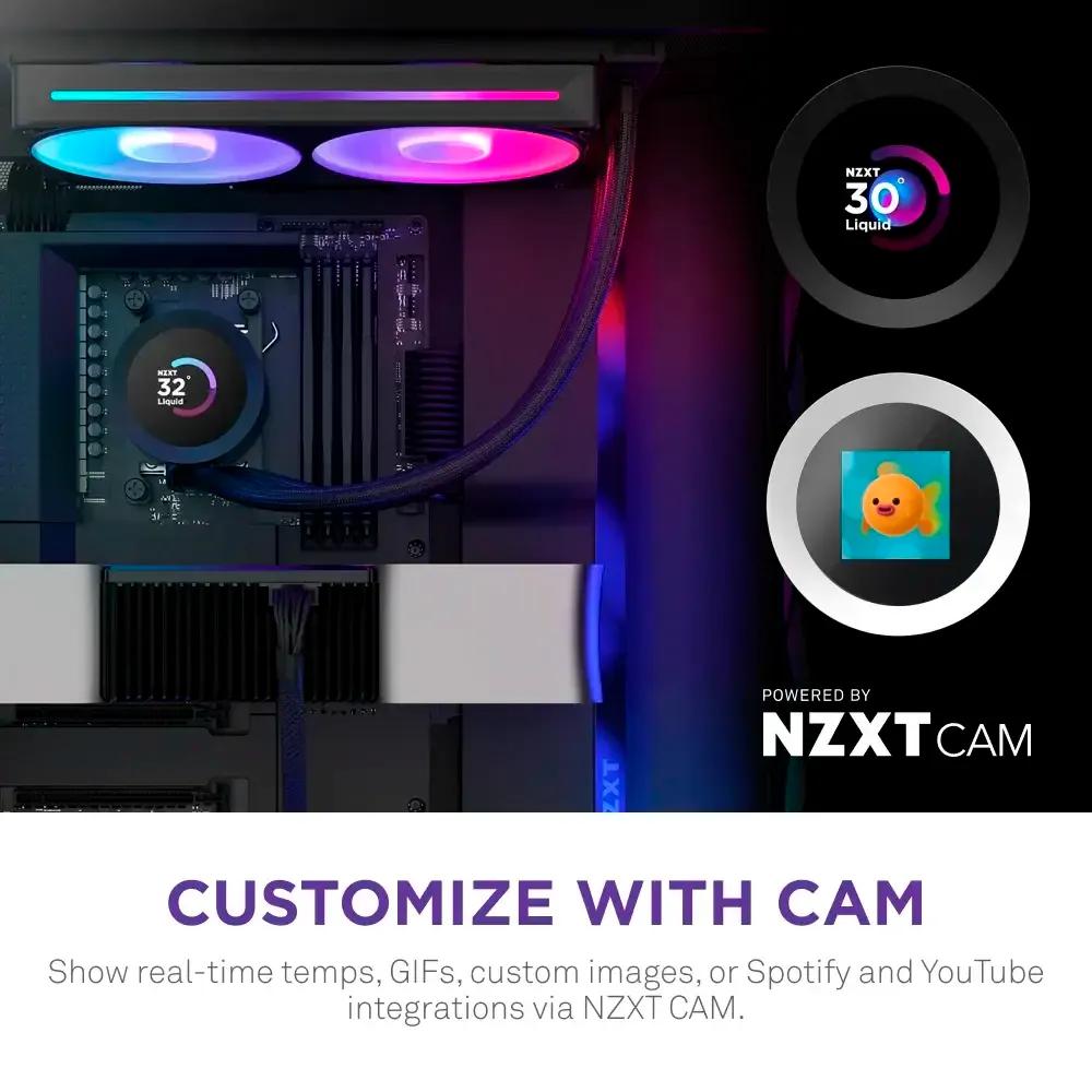 Sistema de Refrigeração Líquida CPU NZXT Kraken 240 RGB V2 (120 mm - 2400 RPM - RGB - Preto), miniatura 4