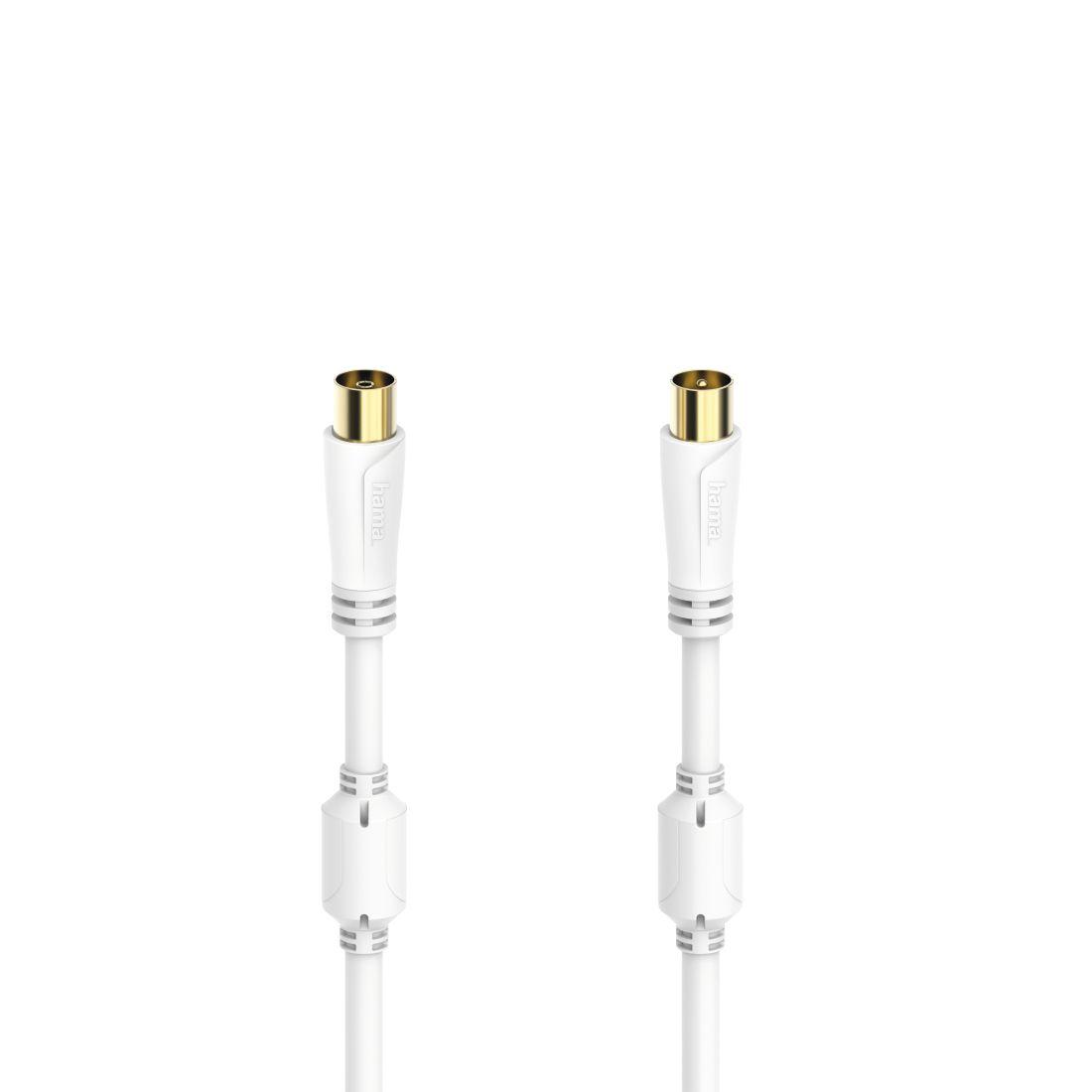 Cabo Coaxial de Antena HAMA 00205245 (0,75 m - 100 dB - Branco)