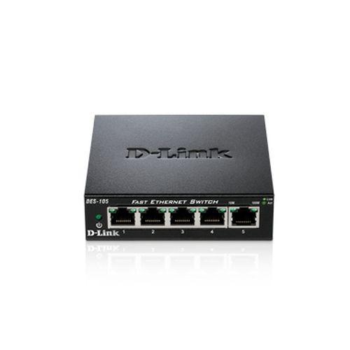 Switch D-LINK DES-105/E (5 x RJ-45 - 100BASE-TX, 10BASE-T - 10/100 Mbps - Preto) — miniatura 3