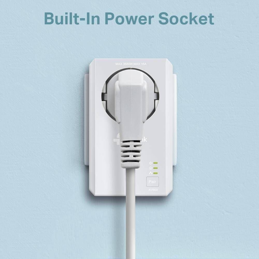 Kit Adaptadores Powerline TP-LINK TL-WPA4226 KIT (Wi-Fi 4 - 600 Mbit/s - Fast Ethernet - Branco) — miniatura 3