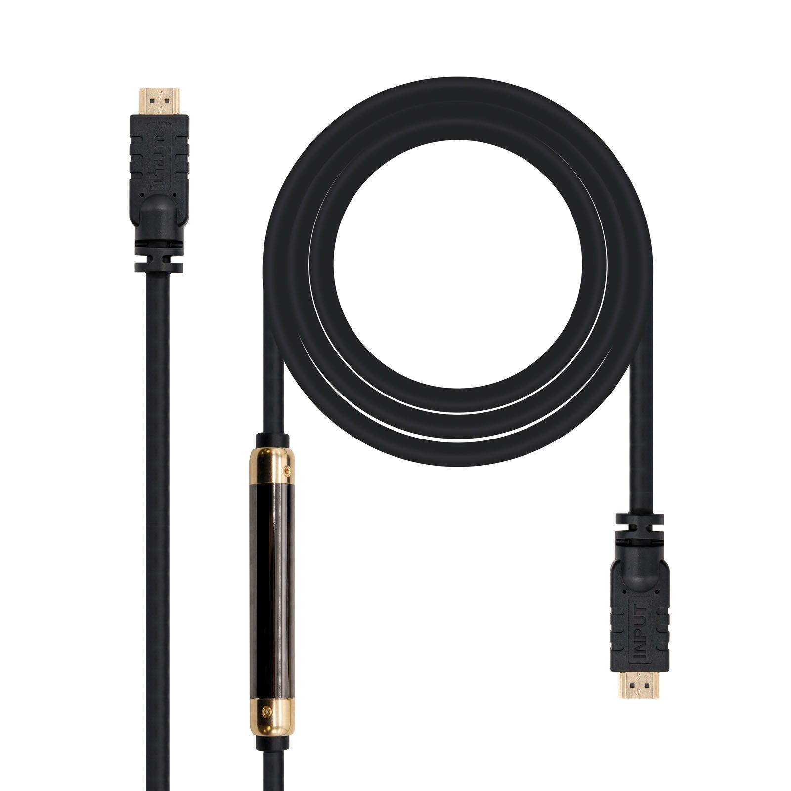 Cabo HDMI com Repetidor NANO CABLE 10.15.1830 (30 m - 120 Hz - HDMI Type A - Preto)