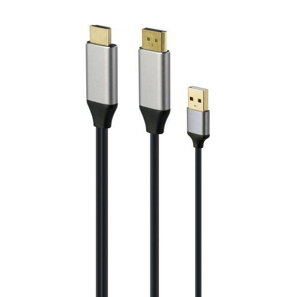 Cabo Adaptador Ativo HDMI para DisplayPort GEMBIRD A-HDMIM-DPM-01 (2 m - HDMI Type A - Preto), miniatura 2