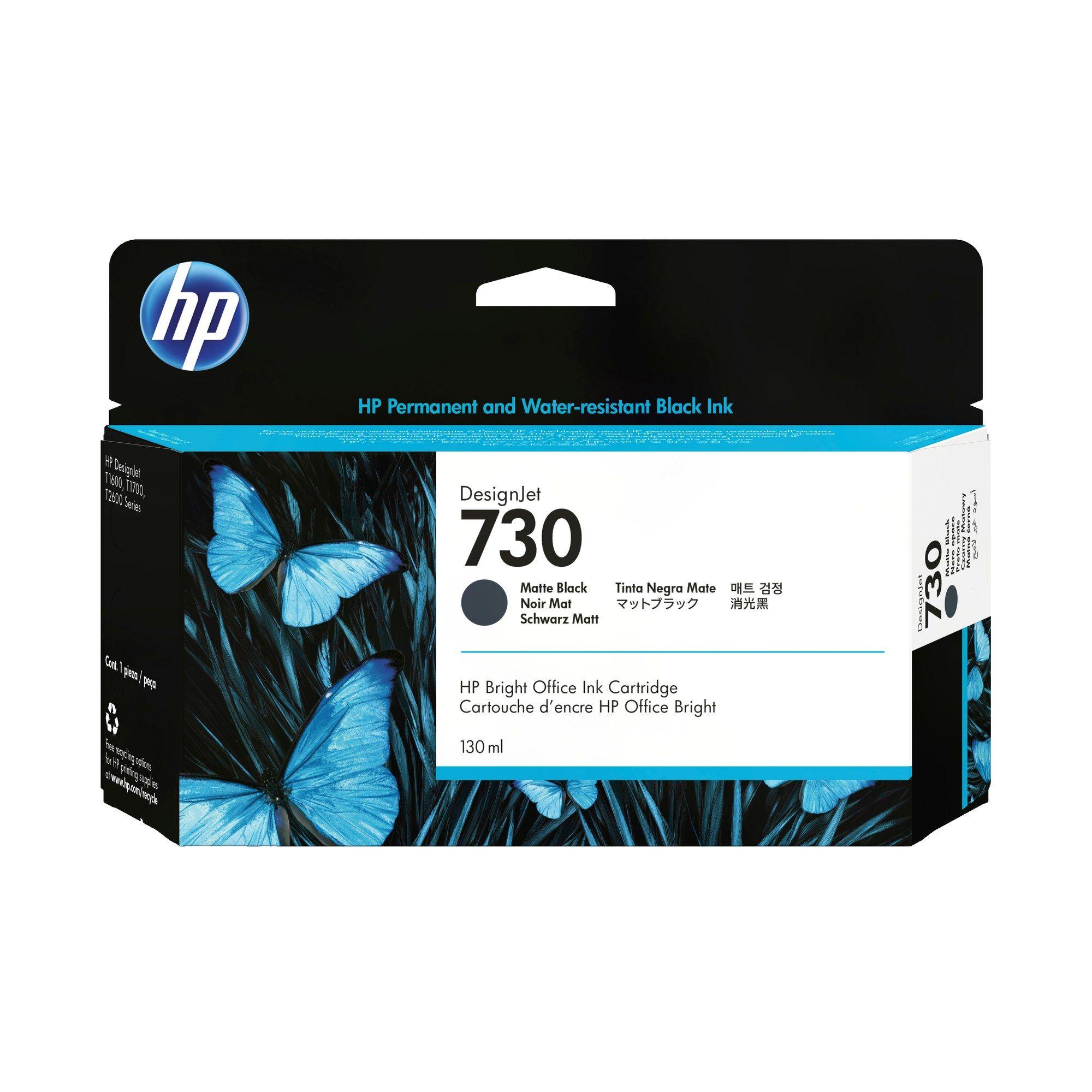 Tinteiro HP 730 P2V65A (Preto Mate)