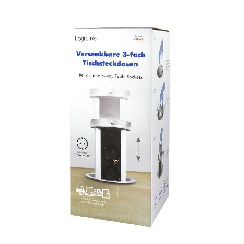 Bloco de Tomadas de Encastrar LOGILINK LPS235A (1,8 m - Preto e Prateado) — miniatura 9