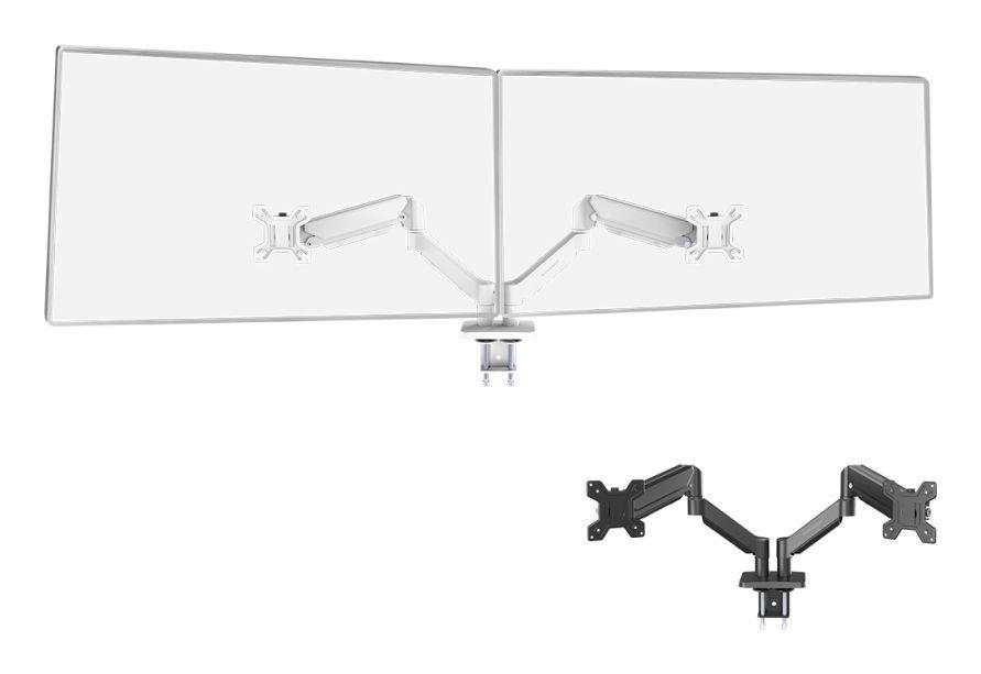 Suporte de Mesa Articulado para 2 Monitores MARS GAMING MARM-PRO2 (13-27" - VESA 75x75/100x100 - Branco) — miniatura 2