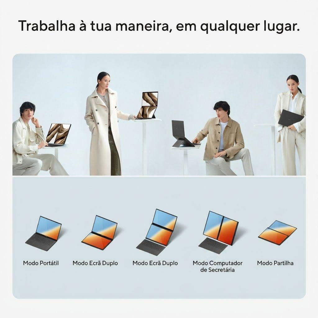Portátil 2 em 1 ASUS Zenbook Duo UX8407AA (Windows 11 Pro, 64 bits - Intel Core Ultra 9 - 386H - Cinzento), miniatura 14