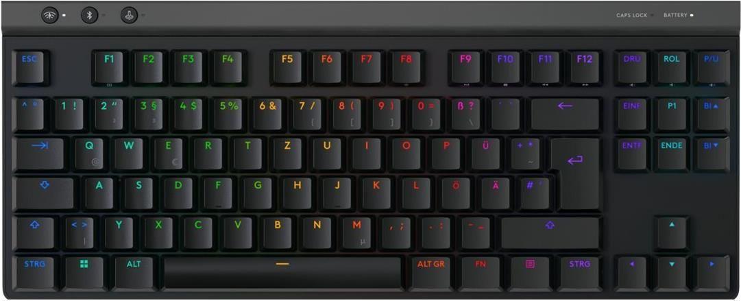 Teclado LOGITECH G515 LIGHTSPEED TKL (Alemão - Logitech GL Tactile - RF sem fios, Bluetooth e USB - Preto)