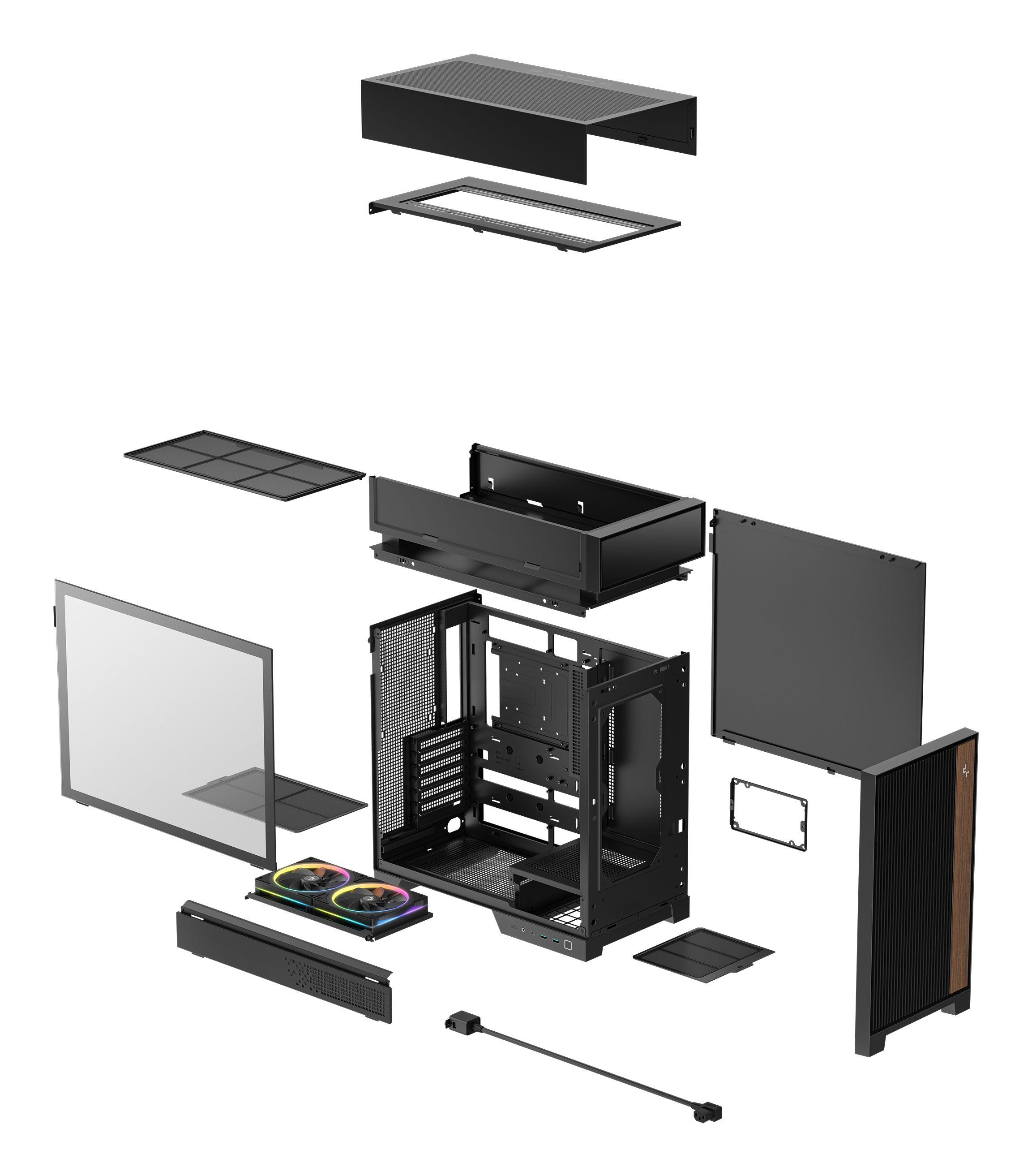 Caixa PC DEEPCOOL CL660 (Mini-ITX, micro ATX, ATX - ATX, PS2, SFX, SFX-L - 2.5" - Preto) — miniatura 11
