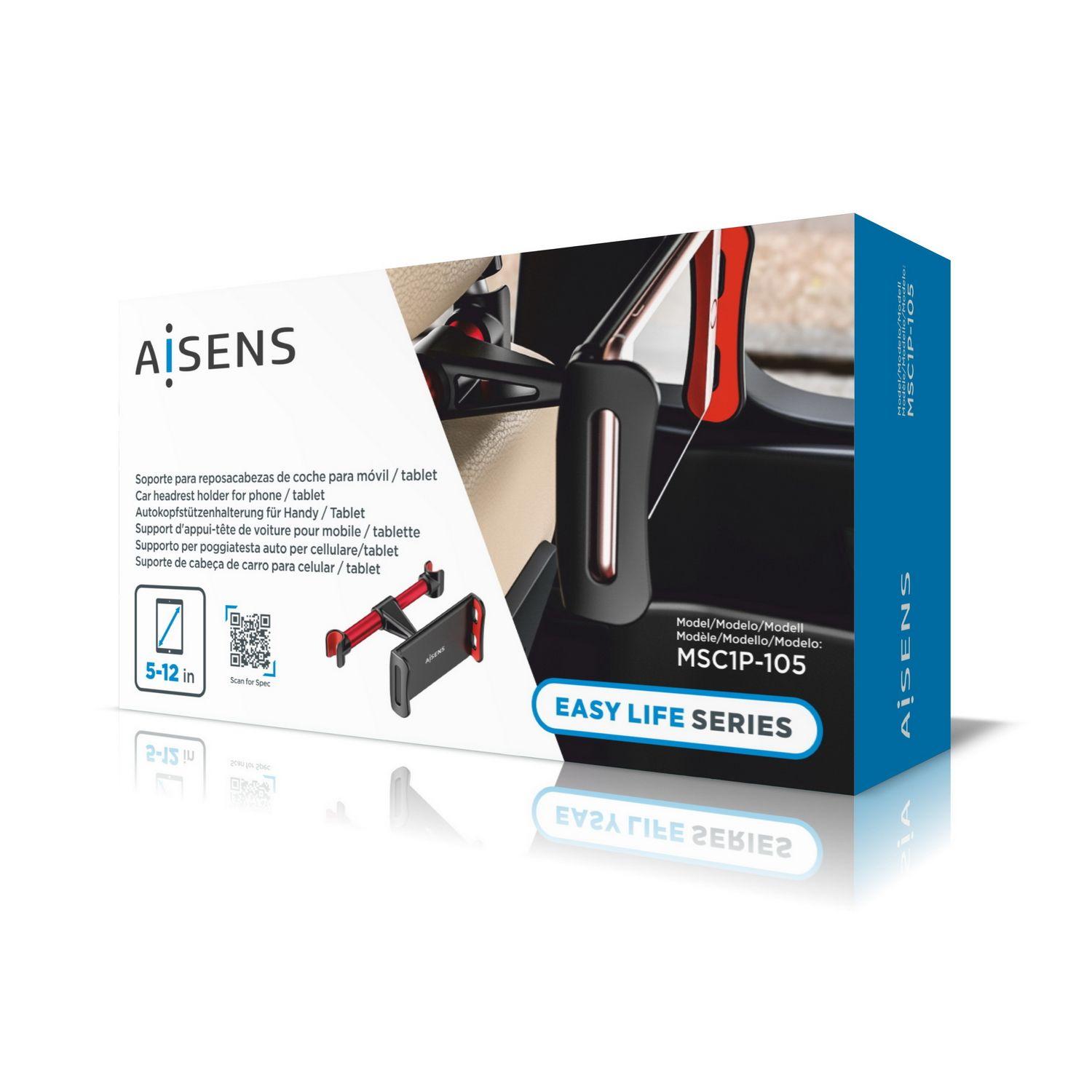 Suporte de Carro para Telemóvel e Tablet AISENS MSC1P-105 (Preto e Vermelho), miniatura 6