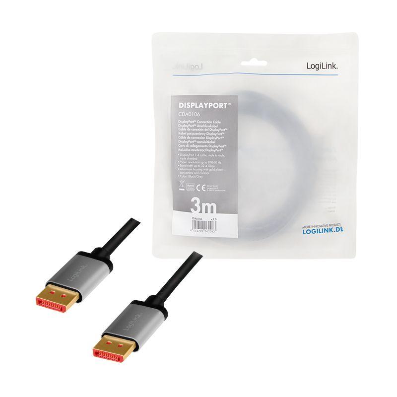 Cabo DisplayPort LOGILINK CDA0106 (3 m - Preto e Cinzento), miniatura 4