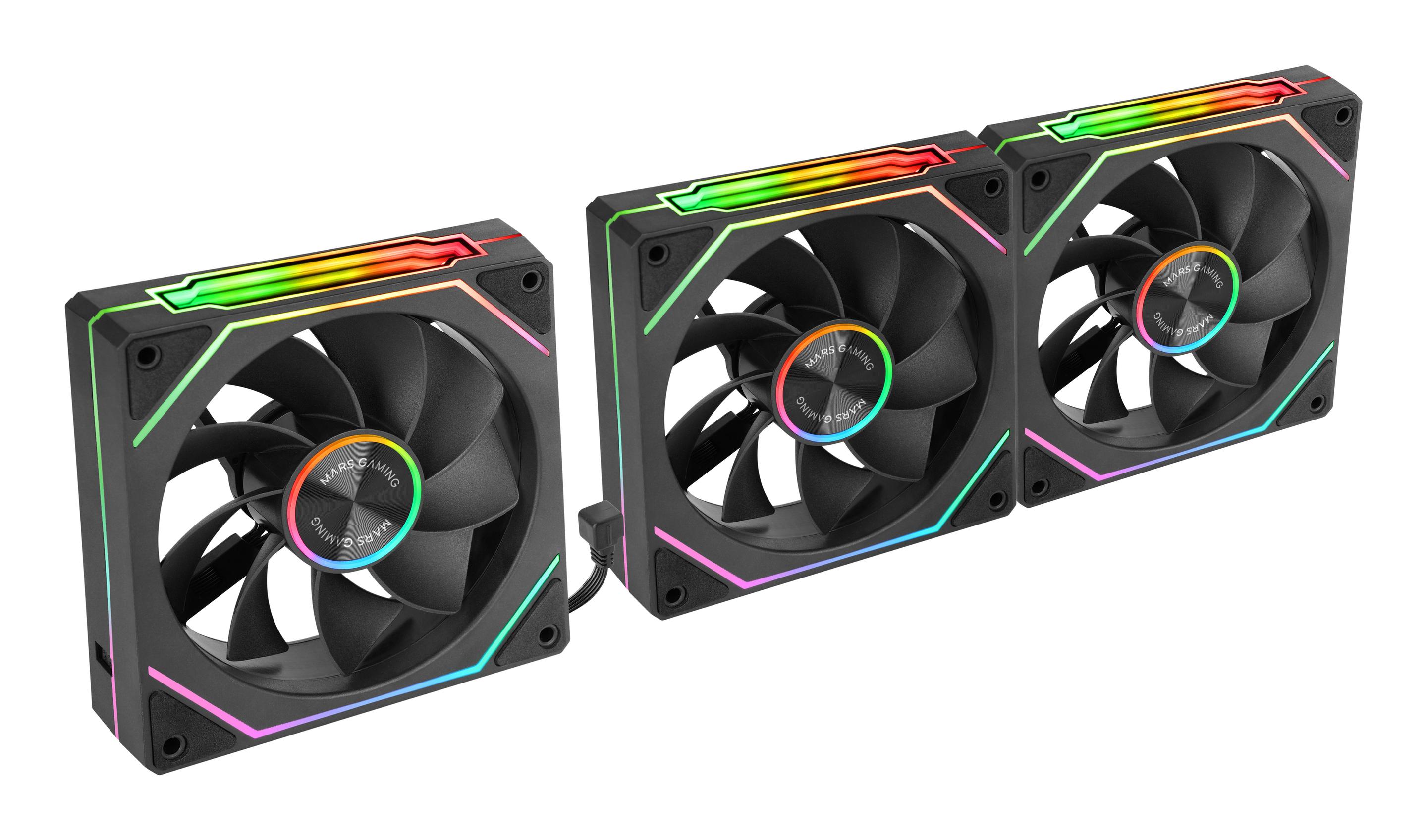 Kit de 3 Ventoinhas MARS GAMING MF-LINKFINITYKIT2R (Preto) — miniatura 3