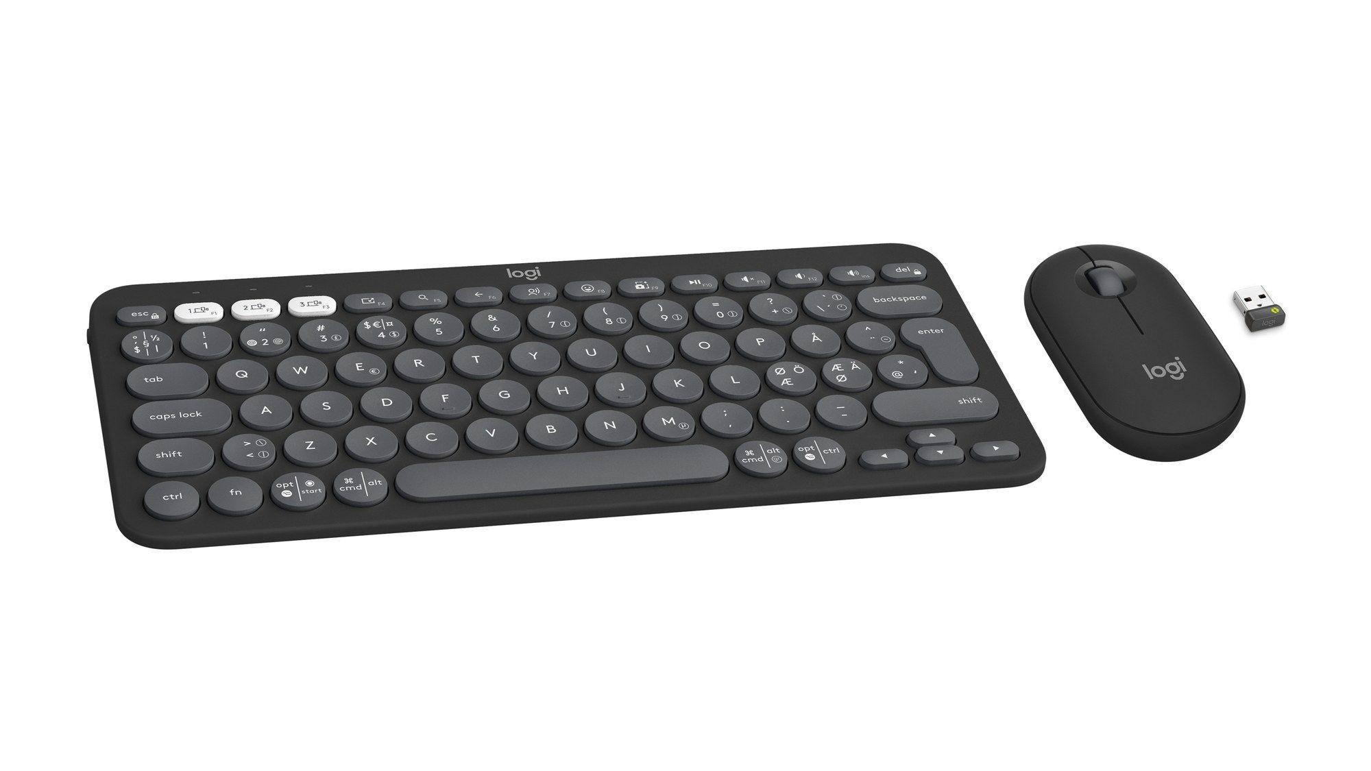 Conjunto de Teclado e Rato LOGITECH Pebble 2 Combo (Nórdico - Teclas tesoura - Mini - Grafite), miniatura 3