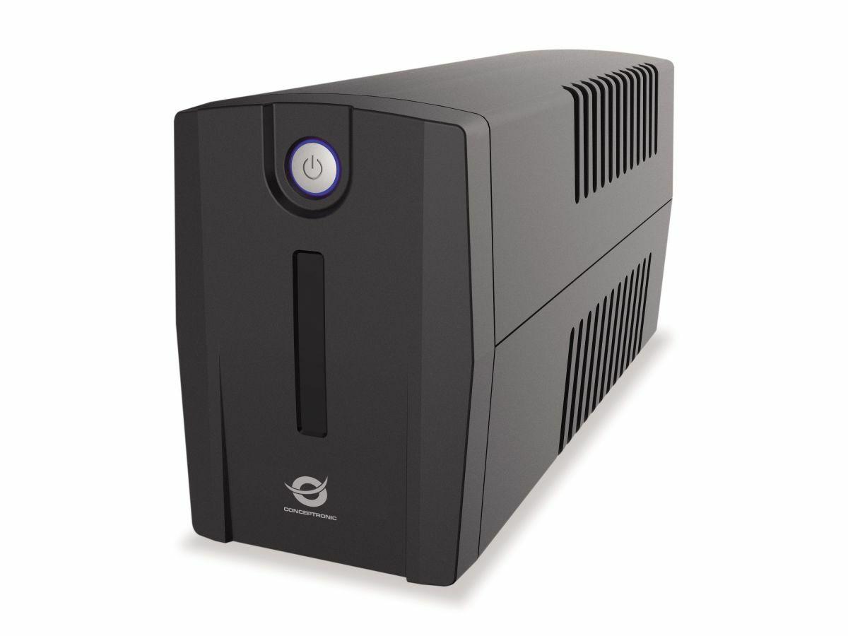 UPS Interativa de Linha CONCEPTRONIC ZEUS07ES (1 porta USB 2.0 Tipo B - Tipo F - Preto)