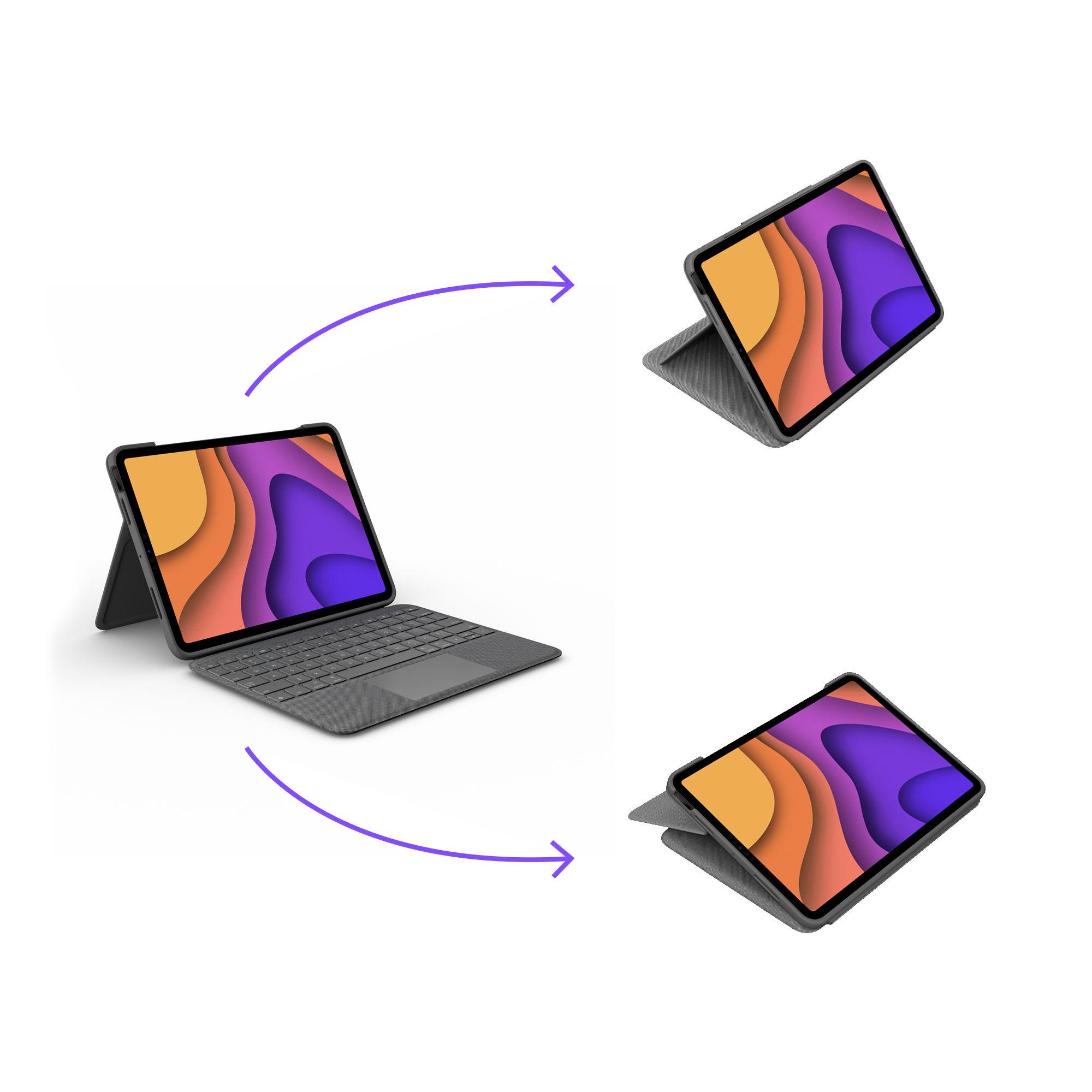 Teclado LOGITECH Folio Touch (Alemão - Smart Connector - Sem fios - Cinzento), miniatura 5