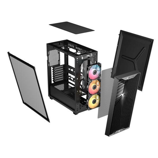Caixa PC CORSAIR 3200D RS ARGB Performance (Mini-ITX, Micro-ATX, ATX - Midi Tower - Aço, vidro temperado, plástico - Cinza Escuro) — miniatura 3