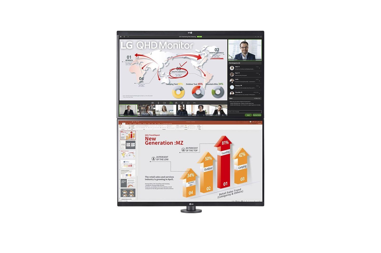 Monitor LG Ergo Dual 27QP88DP-BS (27" IPS QHD 75Hz - Preto) — miniatura 4