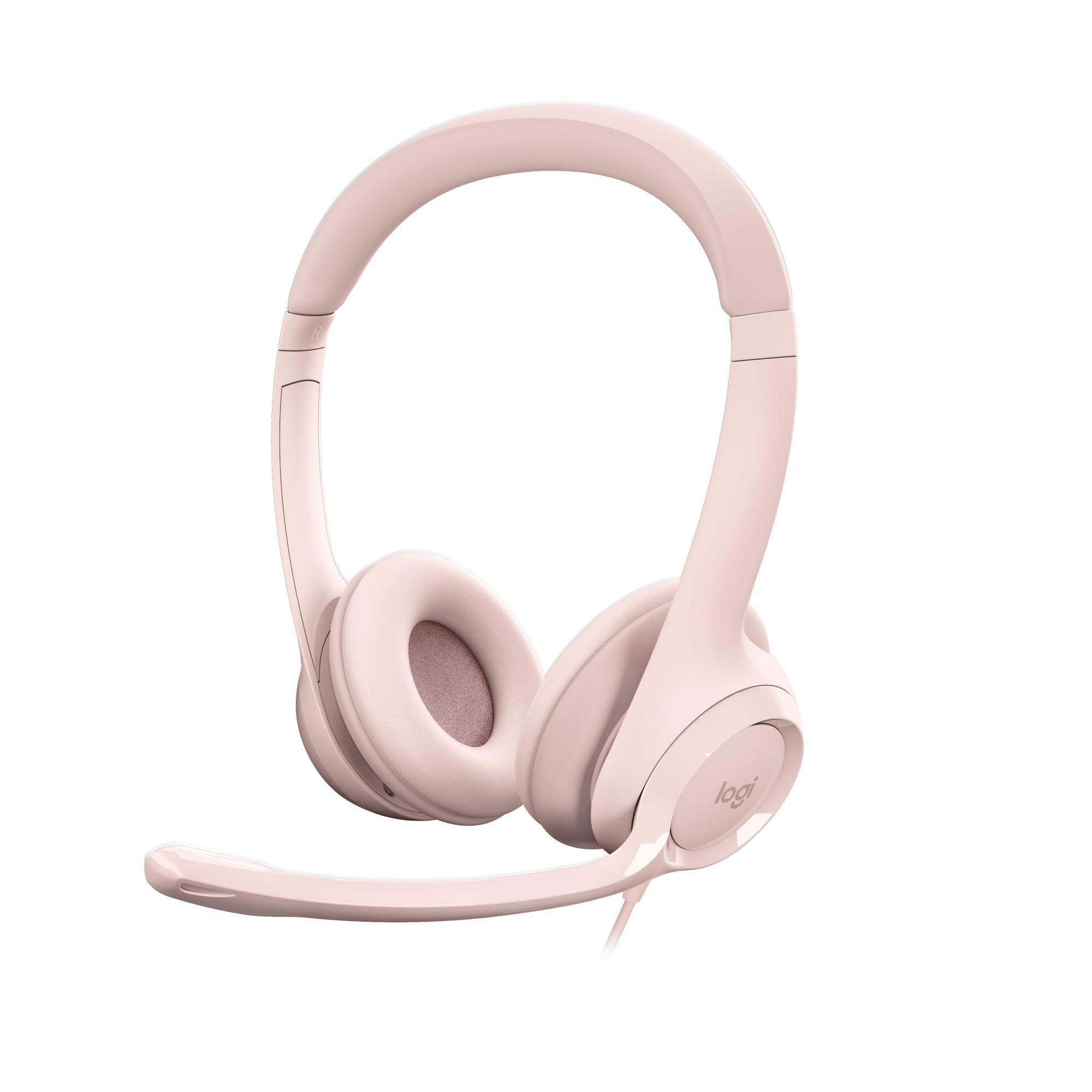 Headset LOGITECH H390 (Binaural - Com fios - Supra-aural - Rosa)