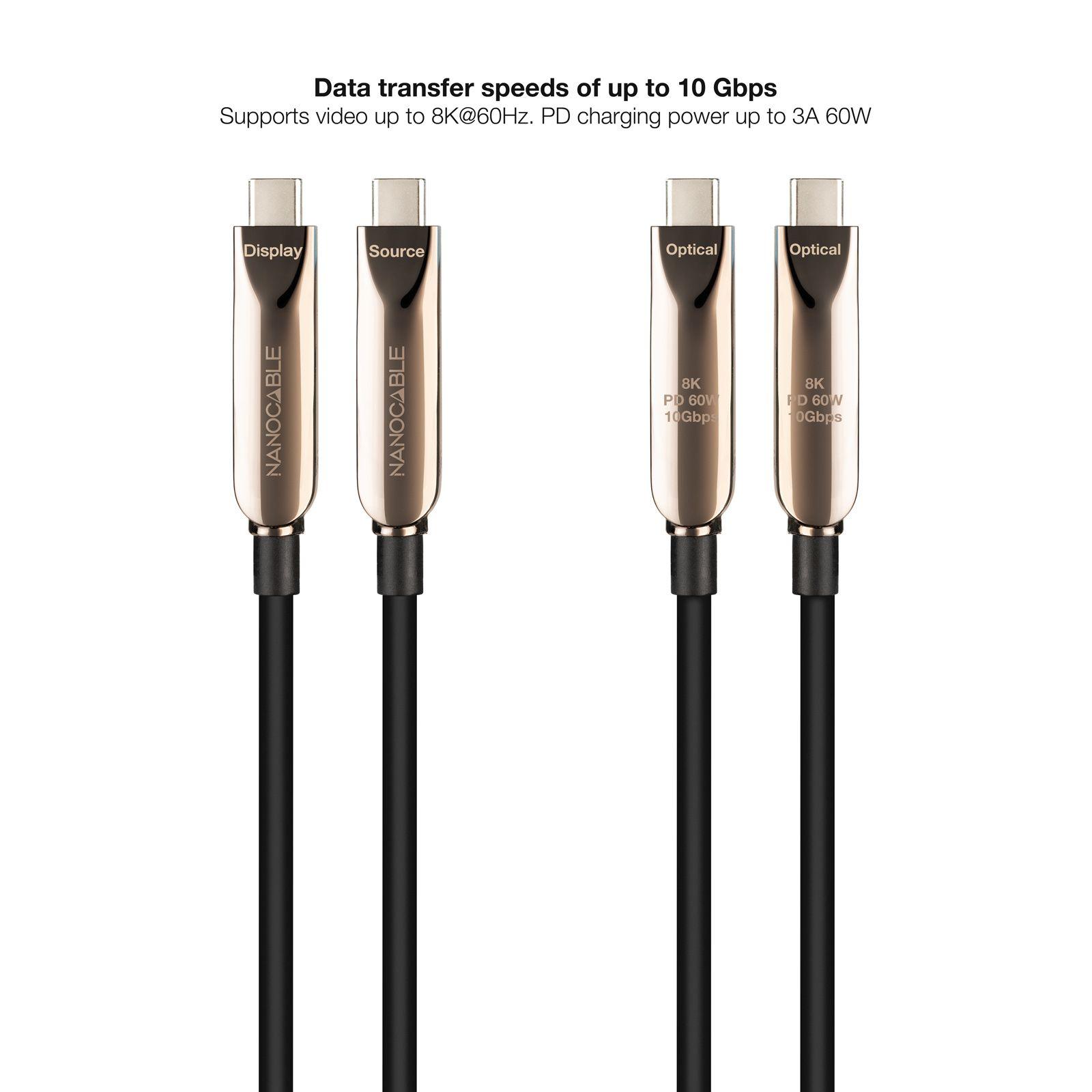 Cabo USB-C NANOCABLE 10.01.4605 (5 m - USB-C - Preto) — miniatura 3