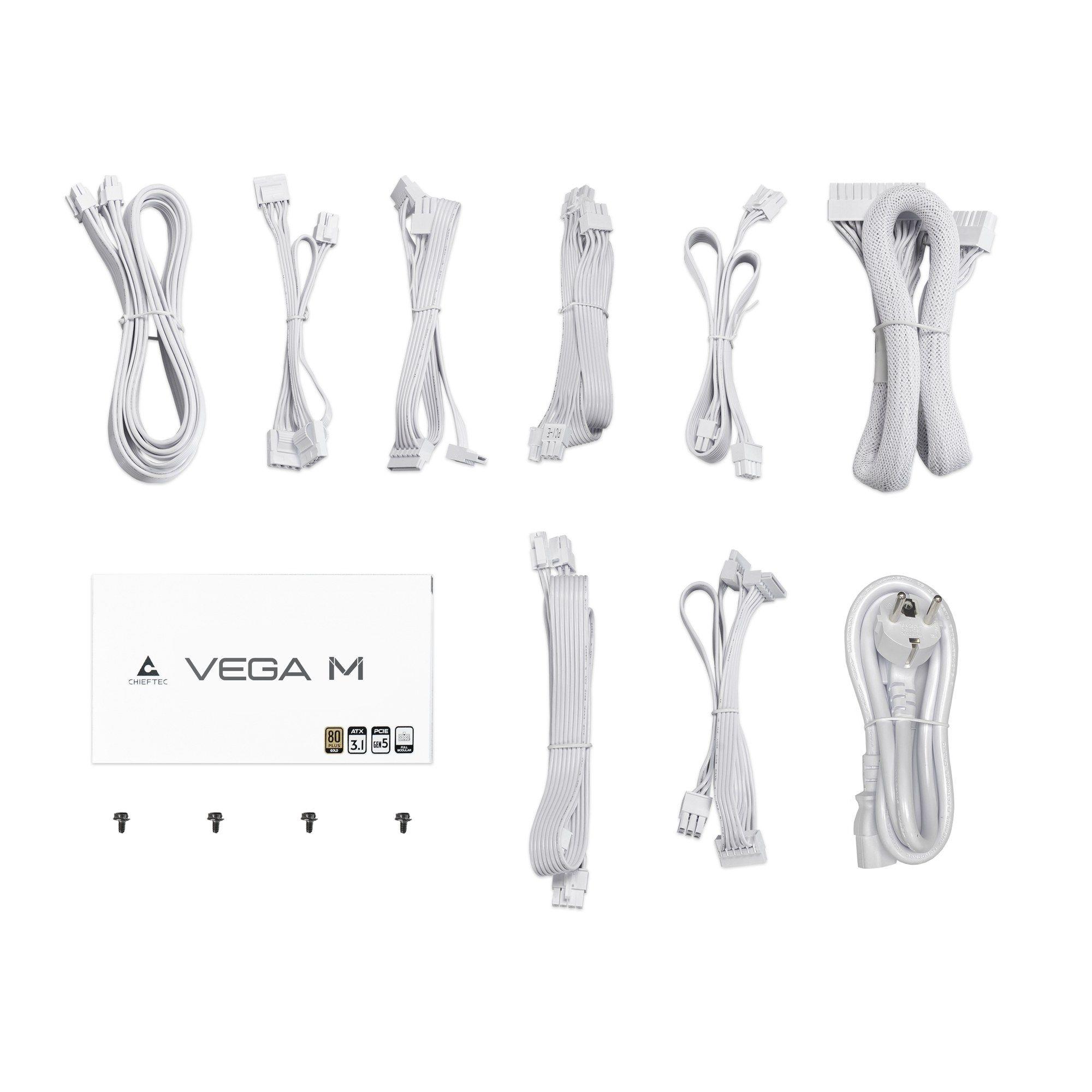 Fonte de Alimentação CHIEFTEC VEGA M PPG-1000-CW (ATX - 1000 W - 80 PLUS Gold - Branco), miniatura 6