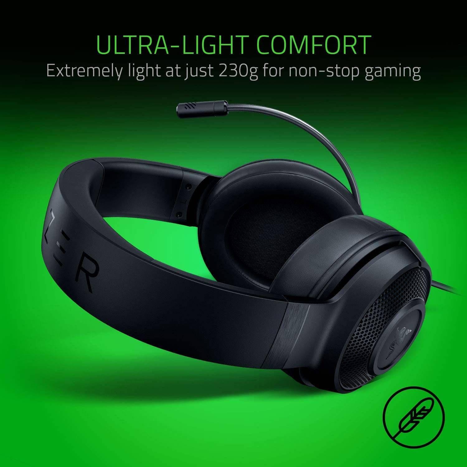 Headset Gaming RAZER Kraken X Lite (Binaural - Com fios - Supra-aural - Preto) — miniatura 5