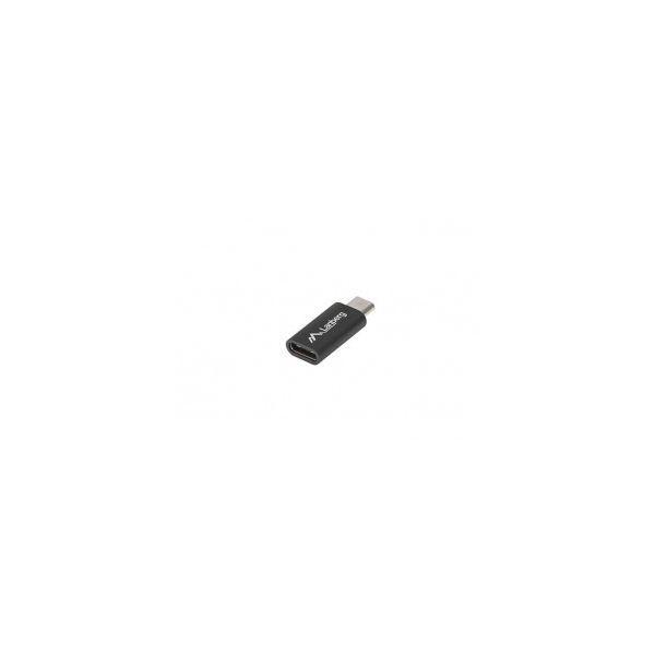 Adaptador USB-C para Micro-USB LANBERG AD-UC-UM-01 (USB 2.0 Tipo C fêmea - Micro-USB 2.0 Tipo B macho - Preto) — miniatura 2