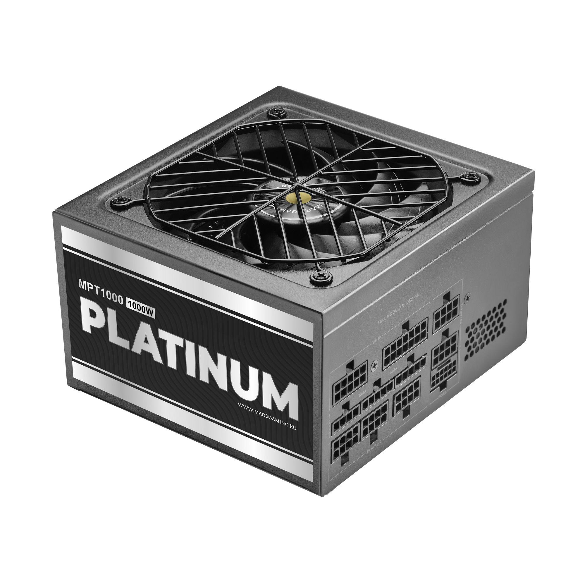 Fonte de Alimentação MARS GAMING MPT1000 (ATX - 1000 W - 80 Plus Platinum - Preto)