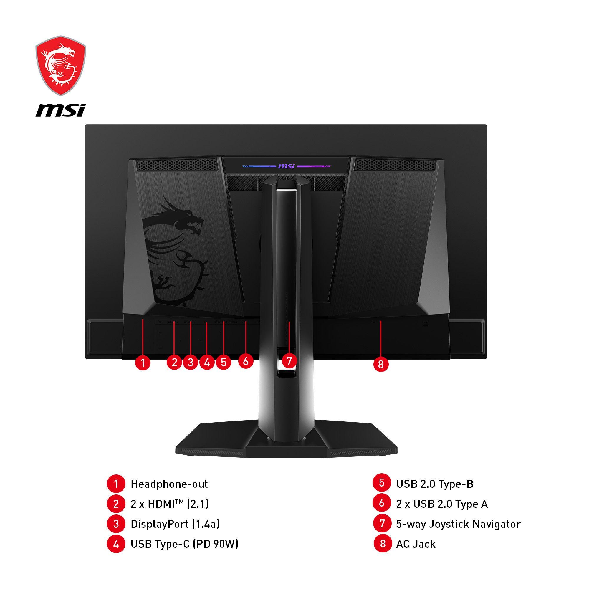 Monitor MSI MPG 271QRXDE QD-OLED (26,5" - QD-OLED - 360 Hz - Preto) — miniatura 6