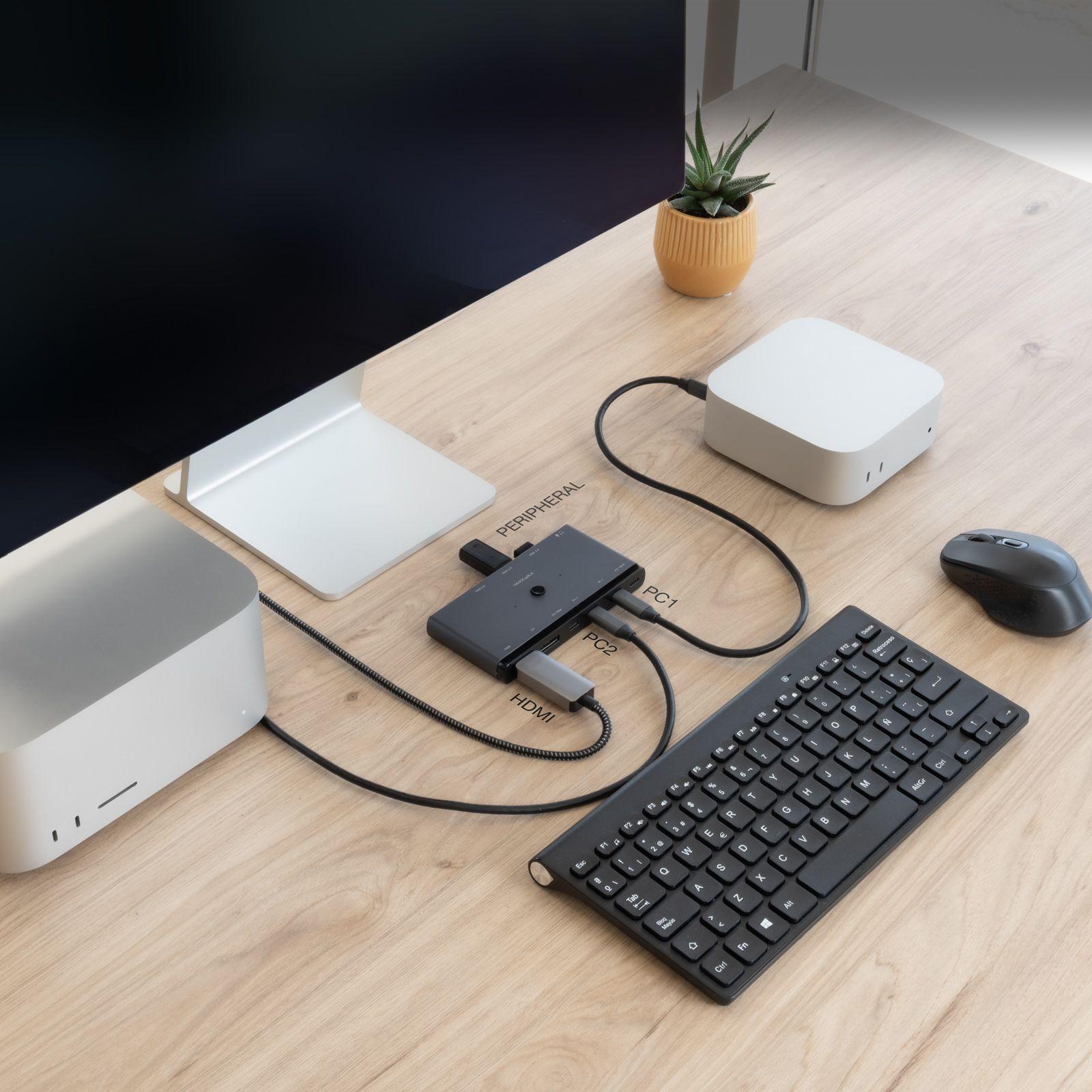 Switch KVM NANOCABLE 10.12.0003 (Cinzento) — miniatura 2