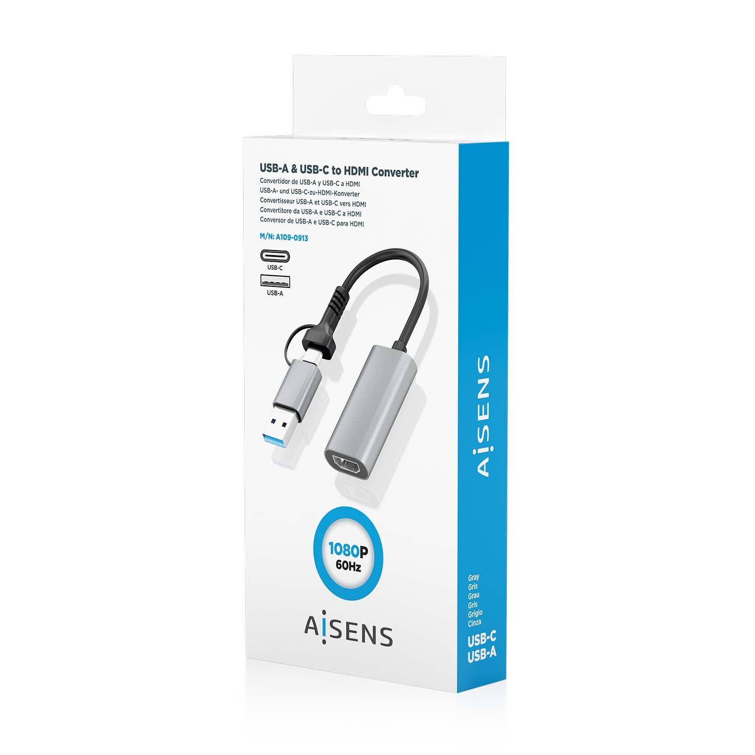 Conversor AISENS A109-0913 (0,15 m - USB Type-A, USB Type-C - HDMI fêmea - Cinzento), miniatura 6