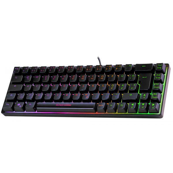 Teclado DELTACO DK240 (DE - Membrana - 60% - Preto) — miniatura 2