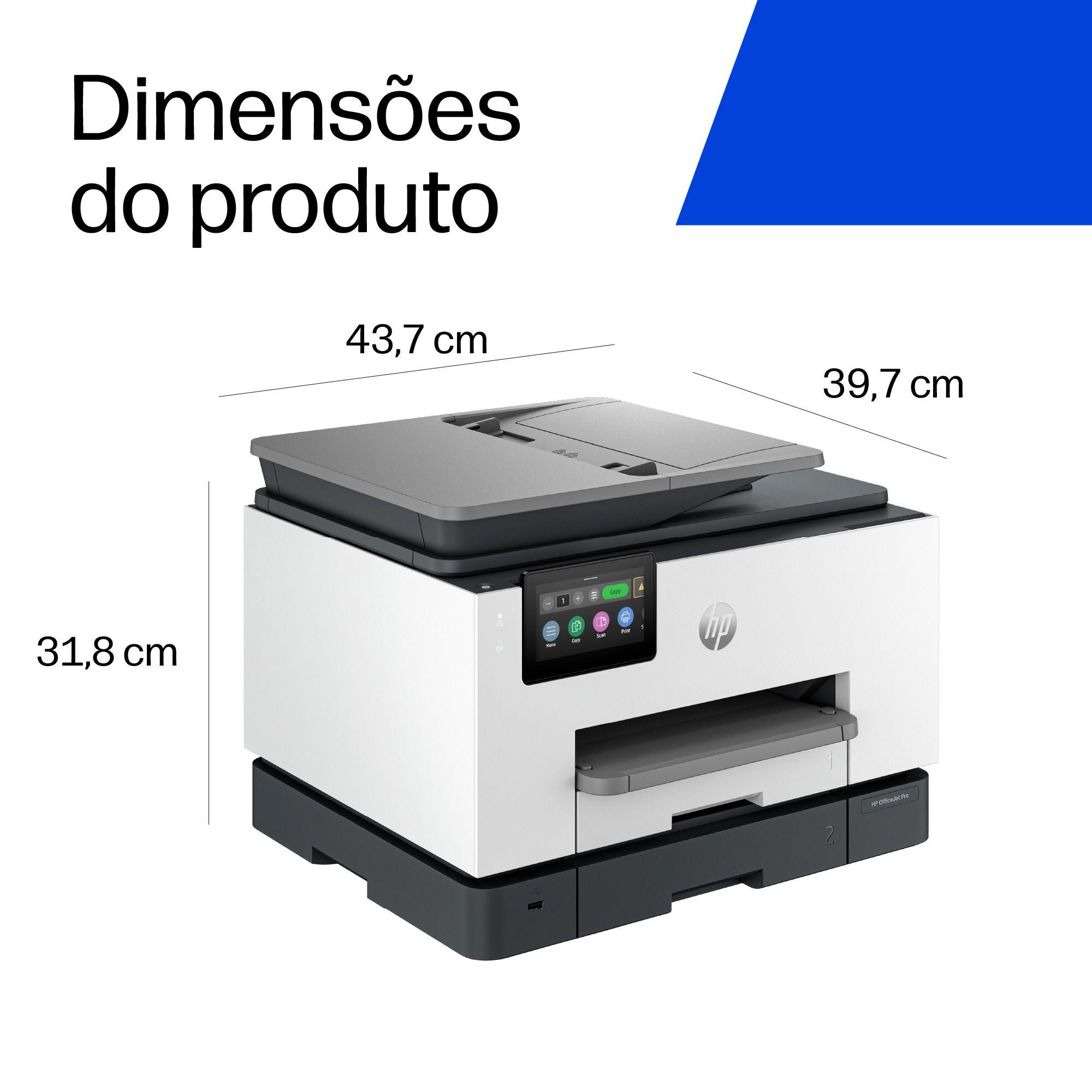 Impressora Multifunções HP OfficeJet Pro 9132e (A4 - Impressão a cores - 500 folhas - Cinzento), miniatura 7