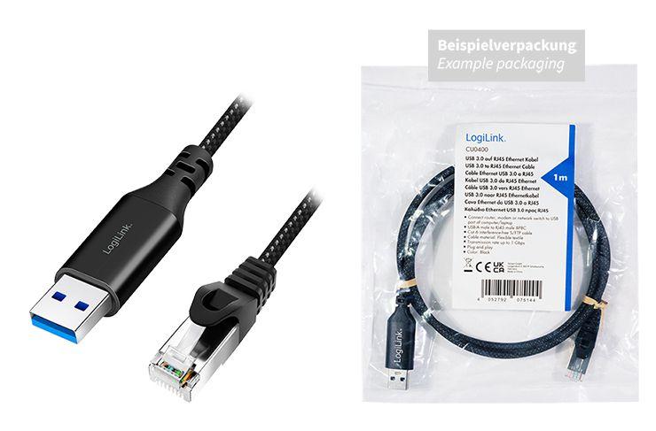 Cabo Adaptador USB 3.0 para Ethernet LOGILINK CU0404 (5 m - Cat6 - USB-A - Preto), miniatura 6