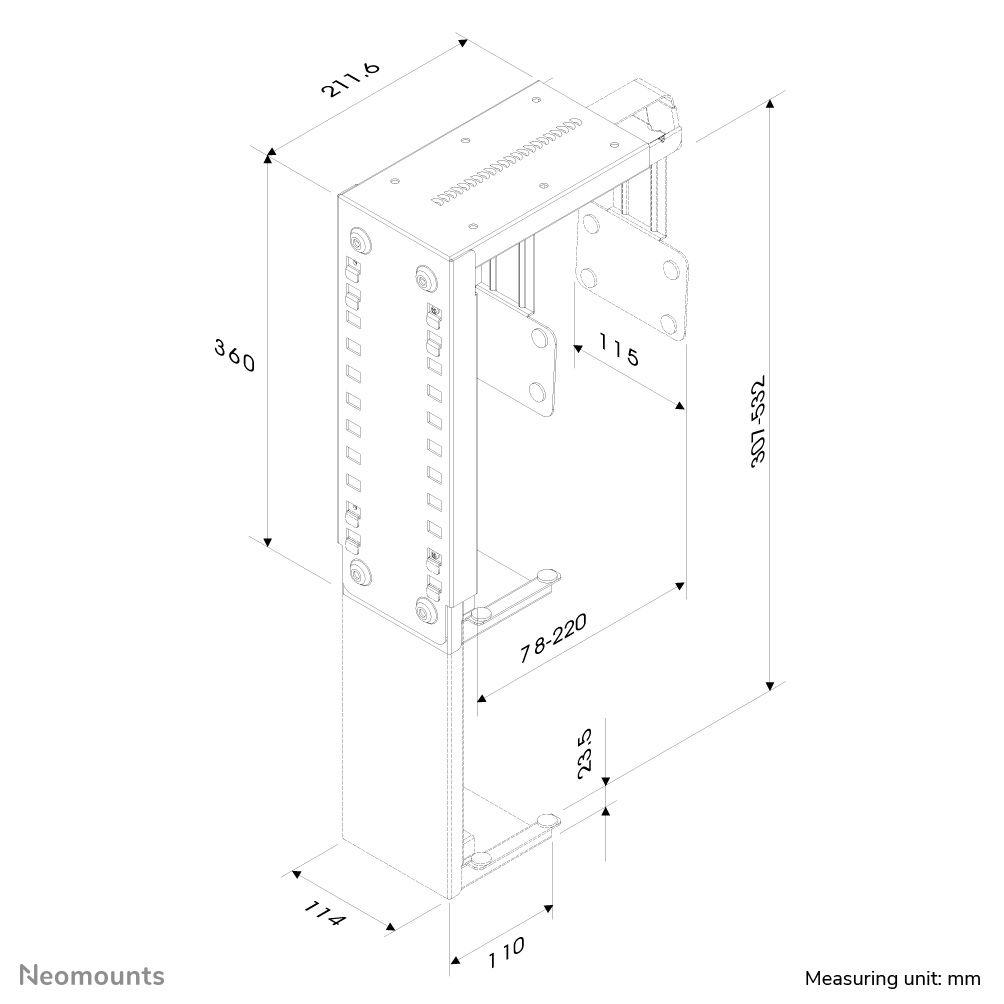 Suporte de CPU de Mesa NEOMOUNTS CPU-D100BLACK (Preto), miniatura 3