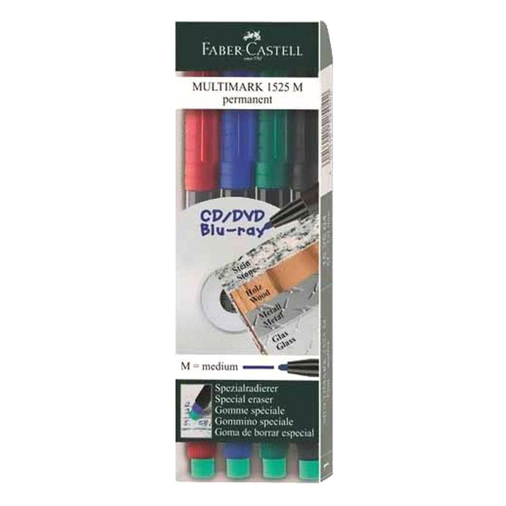 Marcador Permanente FABER-CASTELL Multimark Permanent M (4 Cores)