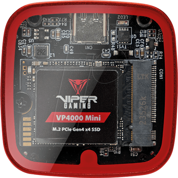 Caixa Externa para SSD M.2 PATRIOT EV330U31CK (M.2 2230 - 1x USB-C USB 3.2 Gen 2 - Preto/Vermelho) — miniatura 4