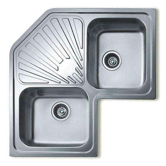 Lava-Loiça de Canto TEKA ANGULAR 2C SF 31/2 10118005 (Aço inoxidável - Inox)