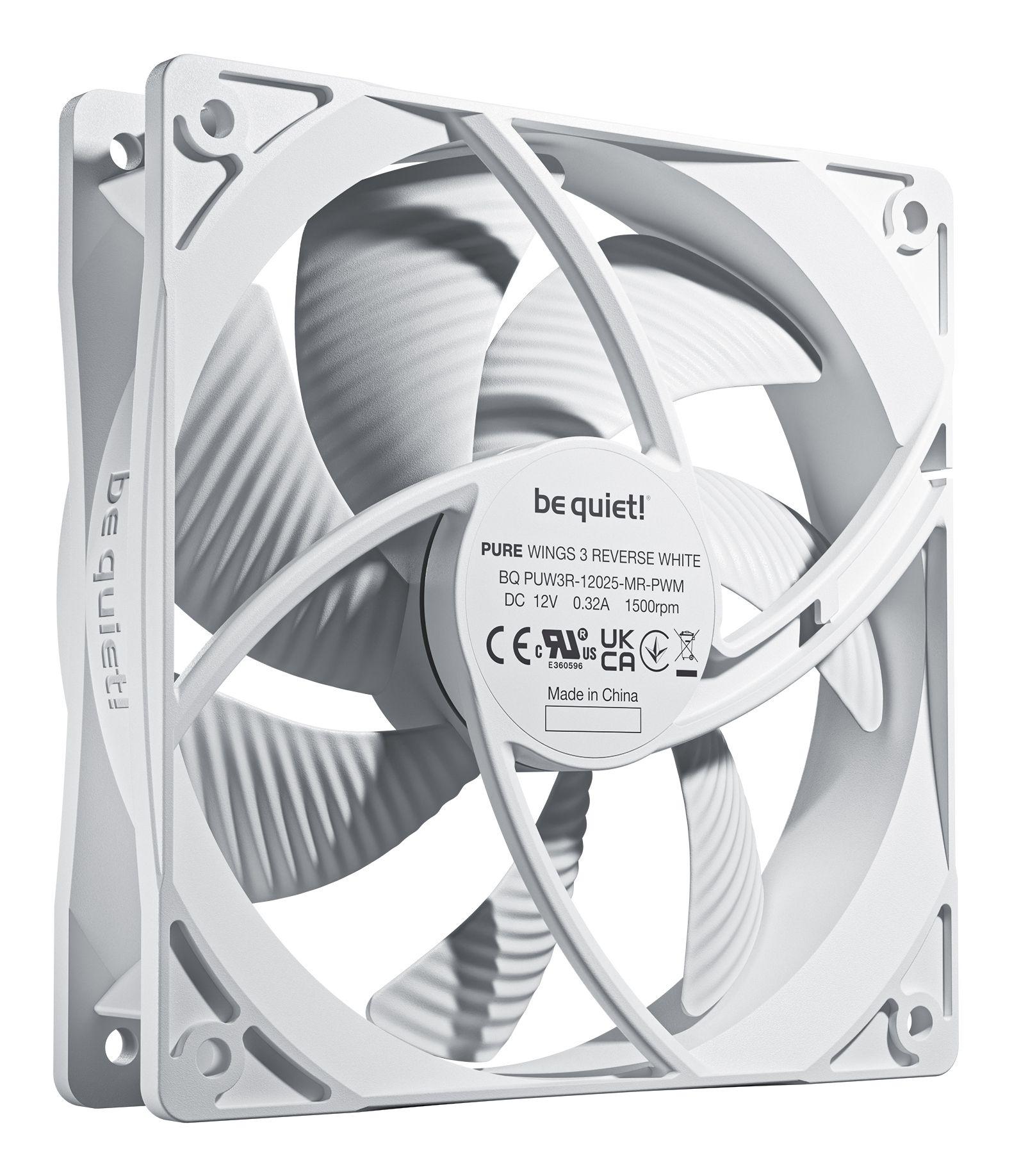 Ventoinhas para Caixa de PC BE QUIET! Pure Wings 3 120 mm PWM Reverse White Triple-Pack (3,84 W - Branco), miniatura 2
