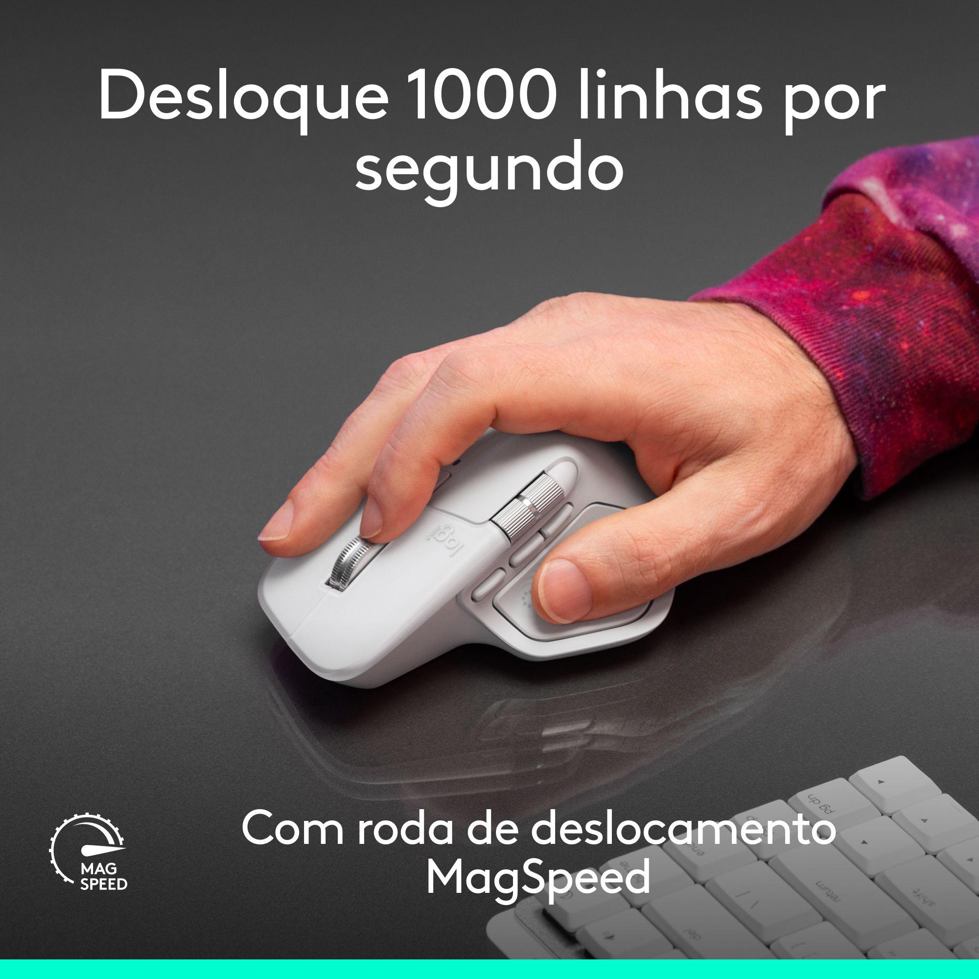 Rato LOGITECH MX Master 4 para Mac (Mão direita - 8000 DPI - Laser - Branco e Prateado) — miniatura 9