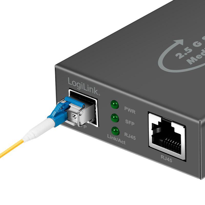 Conversor de Média LOGILINK NMC002 (2500 Mbit/s - Preto) — miniatura 4