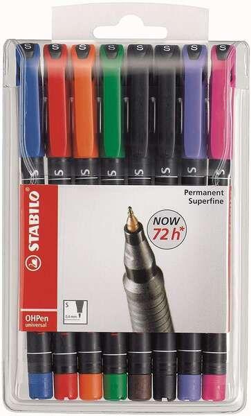 Marcador Permanente STABILO OHPen Universal 841/8 (Cores sortidas)