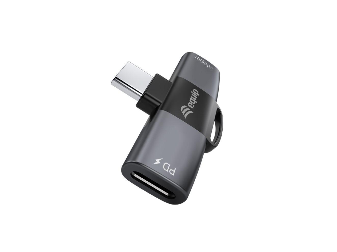 Adaptador USB-C EQUIP 133479 (2x USB-C - 10 Gbit/s - PD 100 W - Cinzento) — miniatura 3