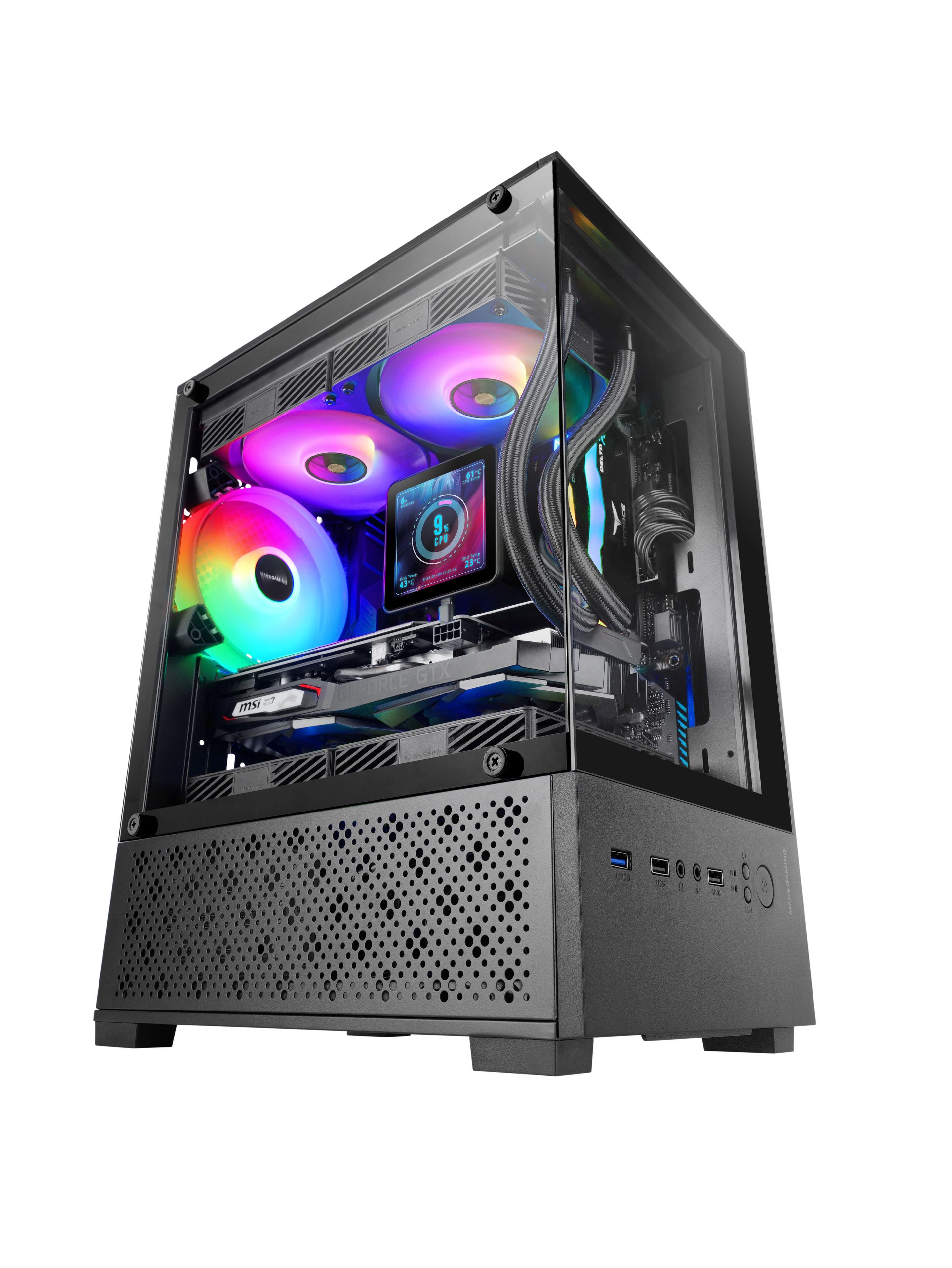 Caixa PC Mini Torre MARS GAMING MC-SE2 (micro ATX, Mini-ITX - Mini Torre - 16 cm - Preto)