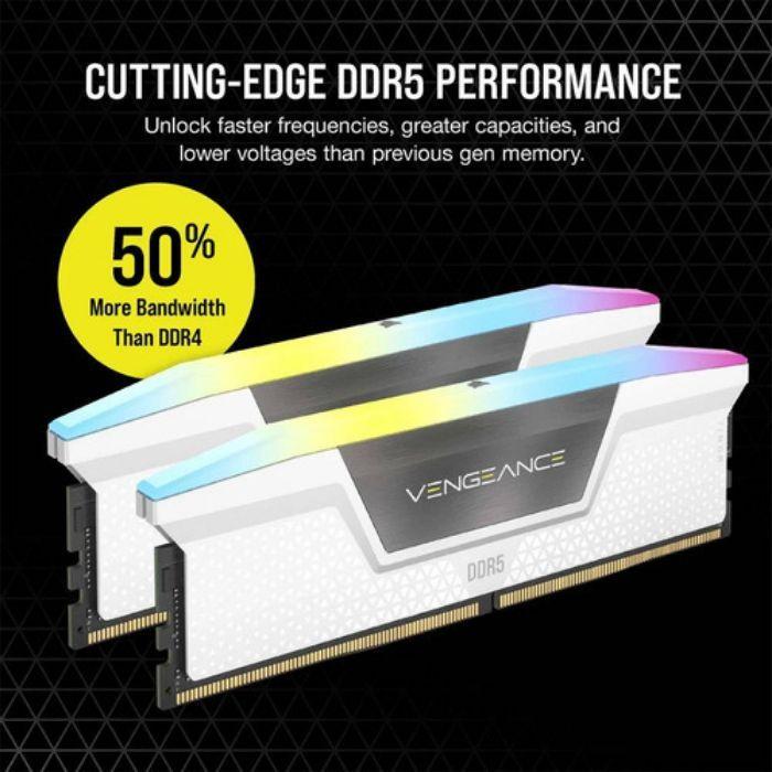 Memória RAM CORSAIR Vengeance RGB CMH32GX5M2B6400Z32W (6400 MHz - 32GB - DIMM de 288 pinos), miniatura 3